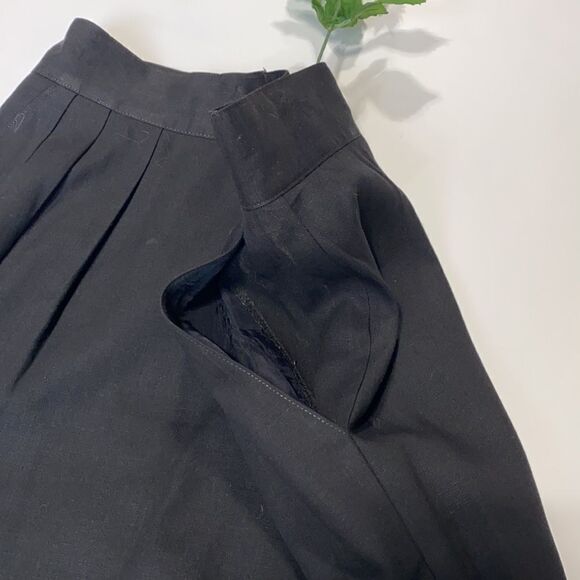 Vintage Black Pleated Pencil‎ Skirt with Pockets 8 - Picture 3 of 9